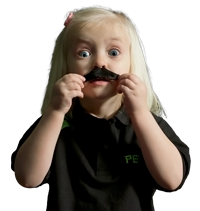 child with mustache
